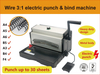 ET8707 Electric 3:1 Wire Binding Machine for A3, B4 & F4 Documents