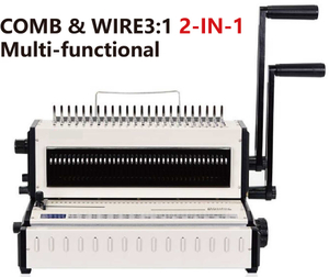 CW2016 2-in-1 Comb & Wire Binding Machine for F4, A4, B5, Letter & A5 Documents